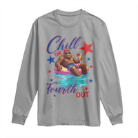Funny Bigfoot 4th Of July Long Sleeve Shirt Chill The Fourth Out