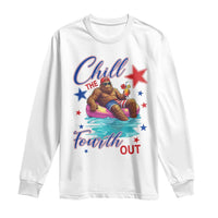 Funny Bigfoot 4th Of July Long Sleeve Shirt Chill The Fourth Out