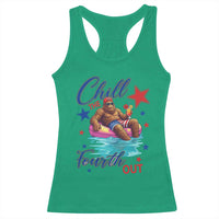 Funny Bigfoot 4th Of July Racerback Tank Top Chill The Fourth Out