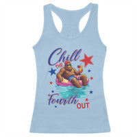 Funny Bigfoot 4th Of July Racerback Tank Top Chill The Fourth Out
