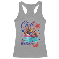 Funny Bigfoot 4th Of July Racerback Tank Top Chill The Fourth Out