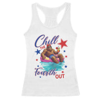Funny Bigfoot 4th Of July Racerback Tank Top Chill The Fourth Out