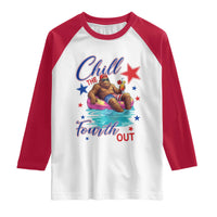 Funny Bigfoot 4th Of July Raglan Shirt Chill The Fourth Out