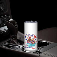 Funny Bigfoot 4th Of July Skinny Tumbler Chill The Fourth Out