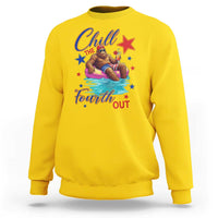 Funny Bigfoot 4th Of July Sweatshirt Chill The Fourth Out