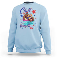 Funny Bigfoot 4th Of July Sweatshirt Chill The Fourth Out