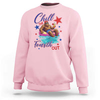 Funny Bigfoot 4th Of July Sweatshirt Chill The Fourth Out