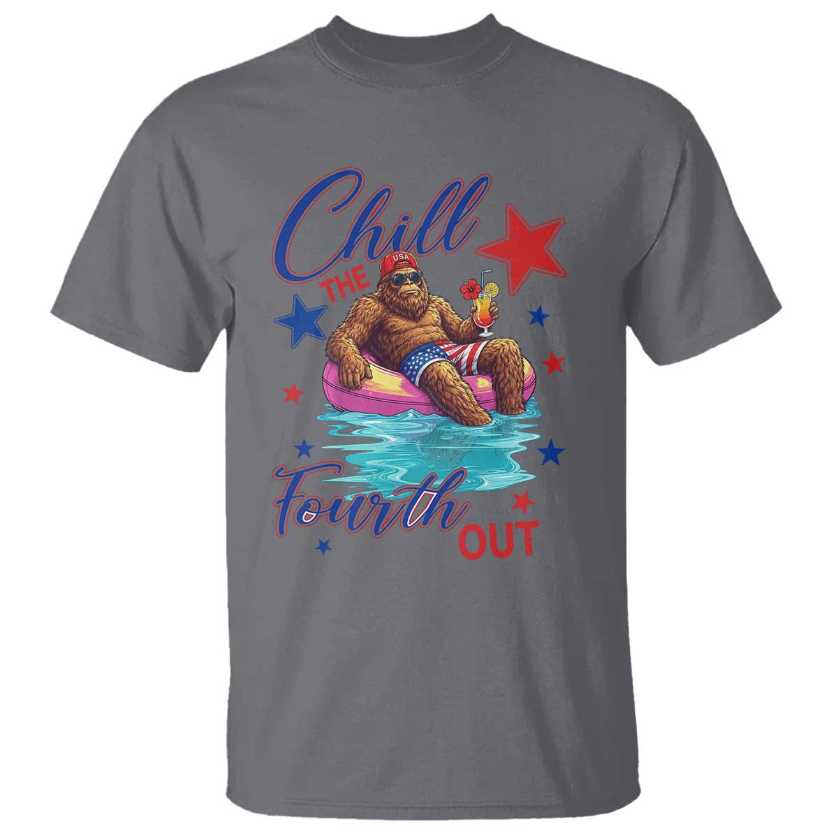 Funny Bigfoot 4th Of July T Shirt Chill The Fourth Out