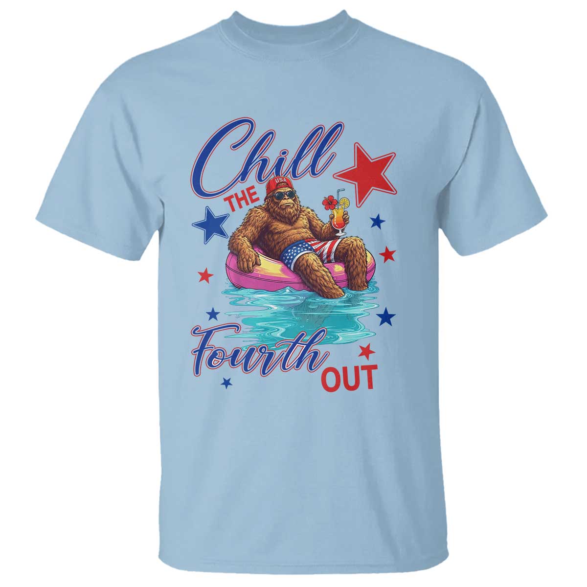 Funny Bigfoot 4th Of July T Shirt Chill The Fourth Out