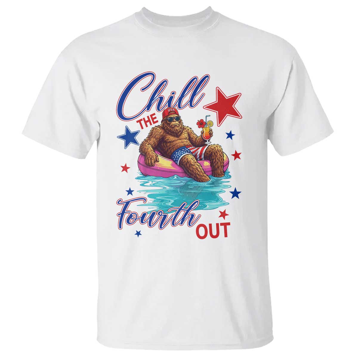 Funny Bigfoot 4th Of July T Shirt Chill The Fourth Out