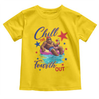 Funny Bigfoot 4th Of July Toddler T Shirt Chill The Fourth Out