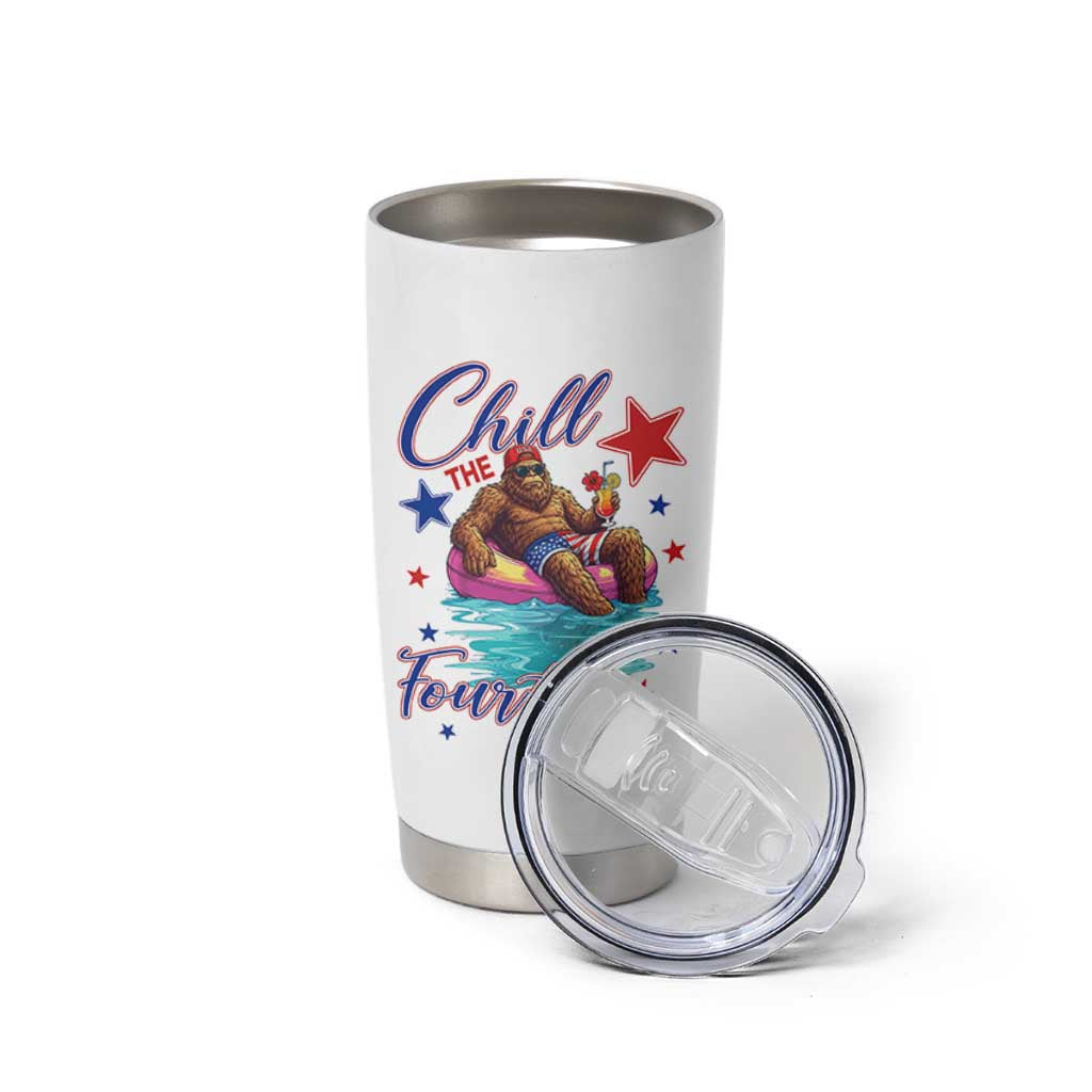 Funny Bigfoot 4th Of July Tumbler Cup Chill The Fourth Out