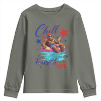 Funny Bigfoot 4th Of July Youth Sweatshirt Chill The Fourth Out