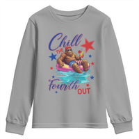 Funny Bigfoot 4th Of July Youth Sweatshirt Chill The Fourth Out