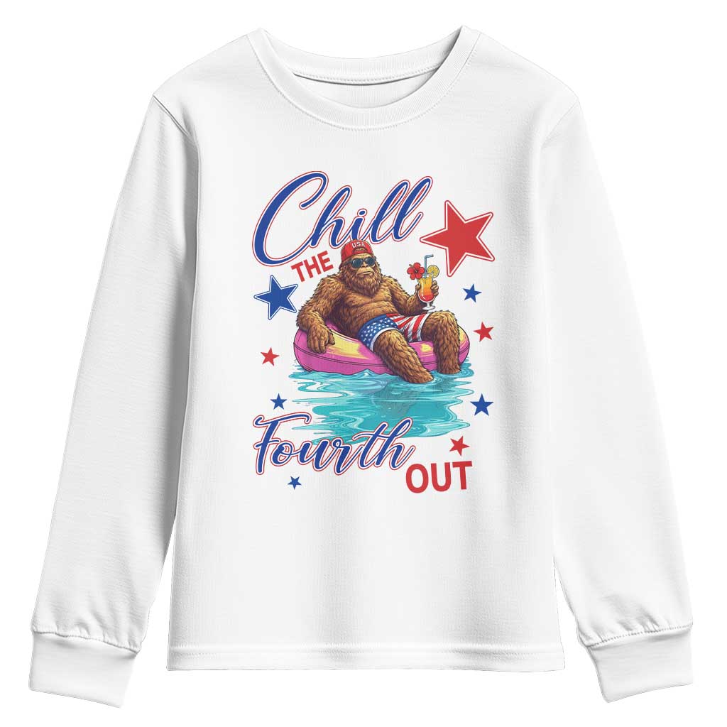 Funny Bigfoot 4th Of July Youth Sweatshirt Chill The Fourth Out