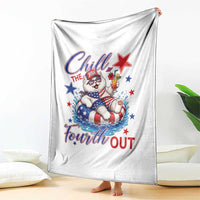 Funny Patriotic Persian Cat Throw Blanket Chill The Fourth Out