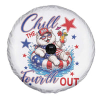 Funny Patriotic Persian Cat Spare Tire Cover Chill The Fourth Out