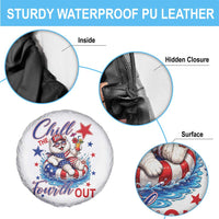 Funny Patriotic Persian Cat Spare Tire Cover Chill The Fourth Out