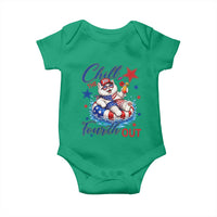 Funny Patriotic Persian Cat Baby Onesie Chill The Fourth Out