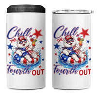 Funny Patriotic Persian Cat 4 in 1 Can Cooler Tumbler Chill The Fourth Out