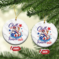Funny Patriotic Persian Cat Ceramic Ornament Chill The Fourth Out