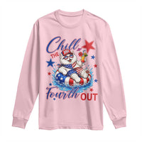 Funny Patriotic Persian Cat Long Sleeve Shirt Chill The Fourth Out