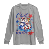 Funny Patriotic Persian Cat Long Sleeve Shirt Chill The Fourth Out