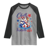 Funny Patriotic Persian Cat Raglan Shirt Chill The Fourth Out