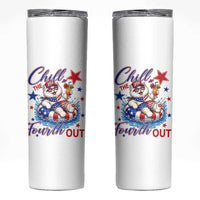 Funny Patriotic Persian Cat Skinny Tumbler Chill The Fourth Out