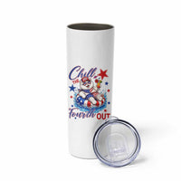 Funny Patriotic Persian Cat Skinny Tumbler Chill The Fourth Out