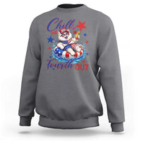 Funny Patriotic Persian Cat Sweatshirt Chill The Fourth Out