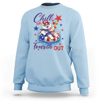 Funny Patriotic Persian Cat Sweatshirt Chill The Fourth Out