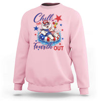 Funny Patriotic Persian Cat Sweatshirt Chill The Fourth Out