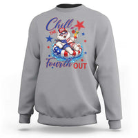 Funny Patriotic Persian Cat Sweatshirt Chill The Fourth Out