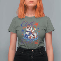 Funny Patriotic Persian Cat T Shirt For Women Chill The Fourth Out
