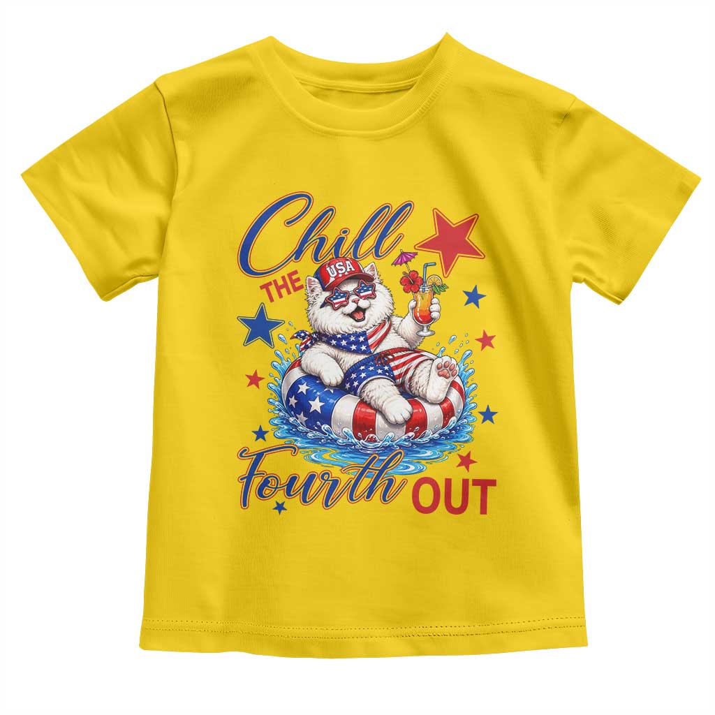 Funny Patriotic Persian Cat Toddler T Shirt Chill The Fourth Out