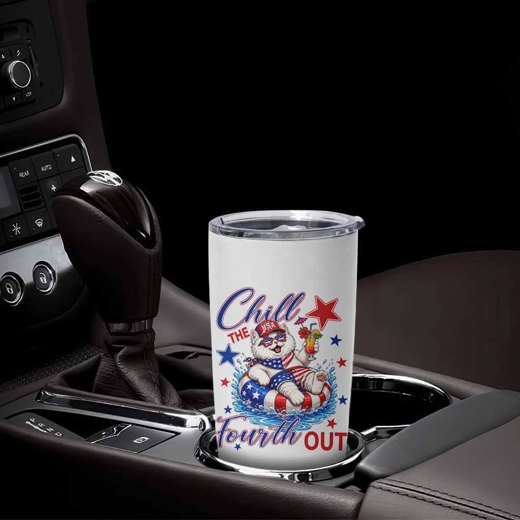 Funny Patriotic Persian Cat Tumbler Cup Chill The Fourth Out