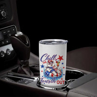 Funny Patriotic Persian Cat Tumbler Cup Chill The Fourth Out