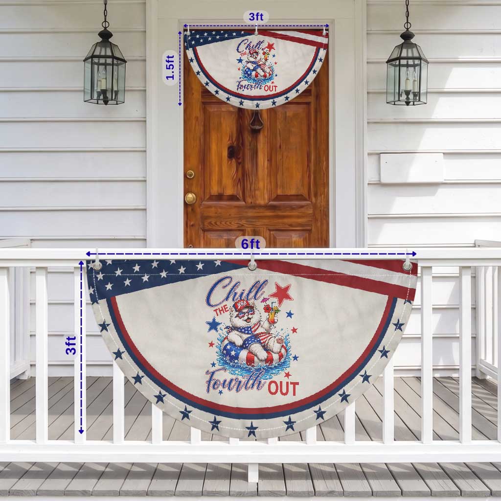 Funny Persian Cat Patriotic Fan Flag Chill The Fourth Out