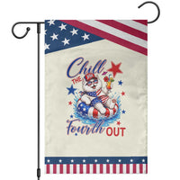 Funny Patriotic Persian Cat Patriotic Garden Flag Chill The Fourth Out