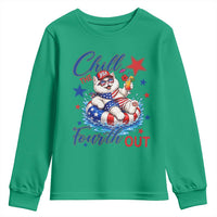 Funny Patriotic Persian Cat Youth Sweatshirt Chill The Fourth Out