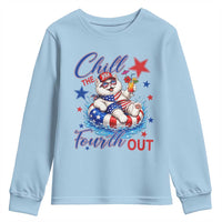 Funny Patriotic Persian Cat Youth Sweatshirt Chill The Fourth Out
