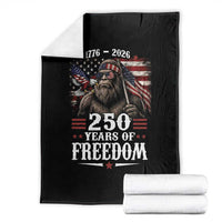 Bigfoot 250 Years Of Freedom Throw Blanket Patriotic Sasquatch Lover