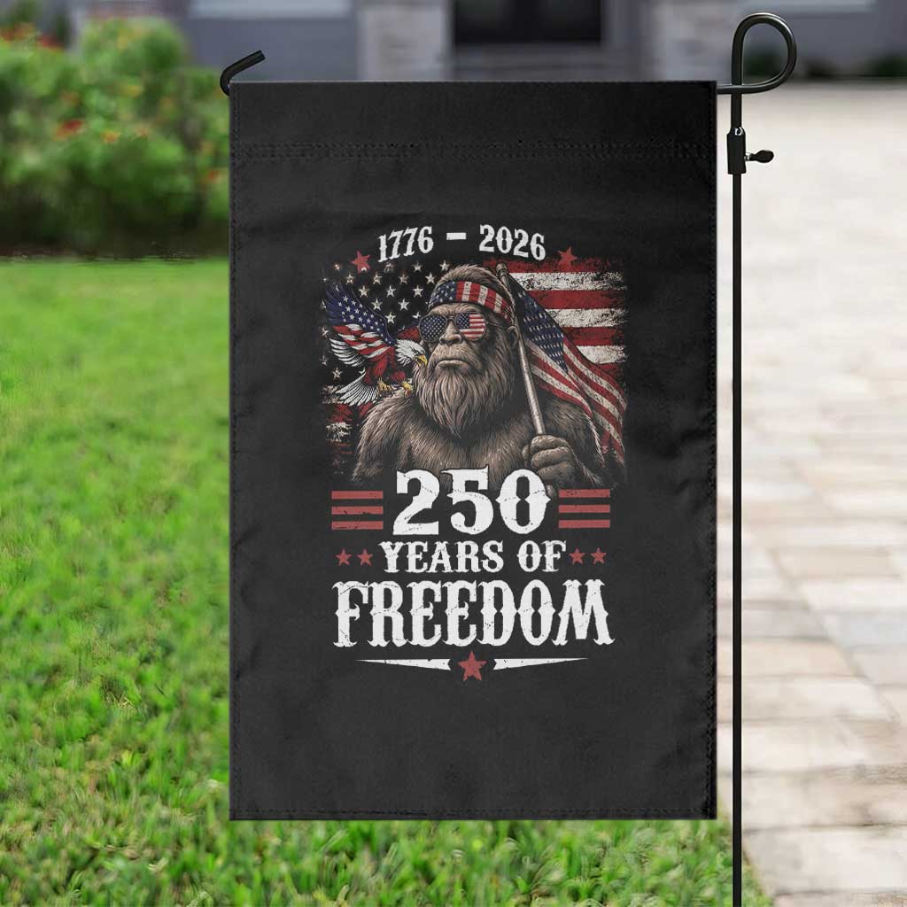 Bigfoot 250 Years Of Freedom Garden Flag Patriotic Sasquatch Lover