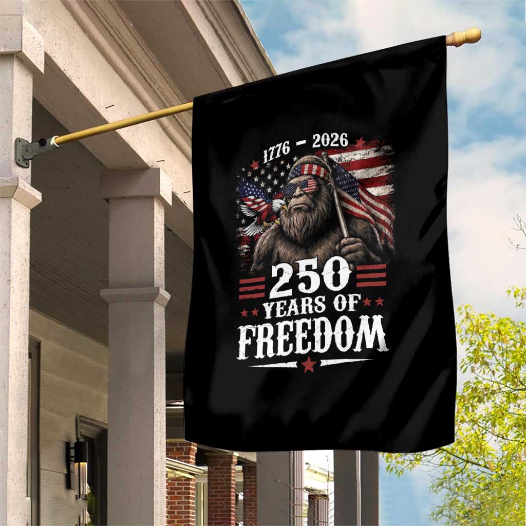 Bigfoot 250 Years Of Freedom Garden Flag Patriotic Sasquatch Lover