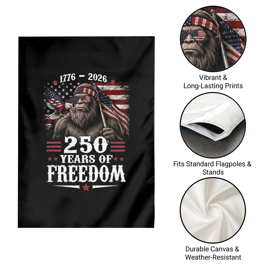 Bigfoot 250 Years Of Freedom Garden Flag Patriotic Sasquatch Lover