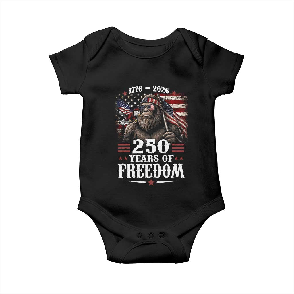 Bigfoot 250 Years Of Freedom Baby Onesie Patriotic Sasquatch Lover
