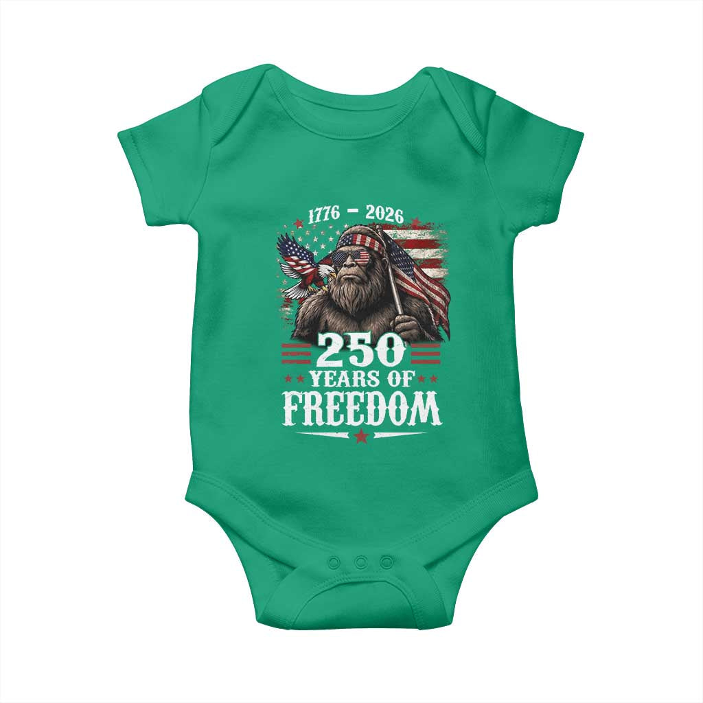 Bigfoot 250 Years Of Freedom Baby Onesie Patriotic Sasquatch Lover