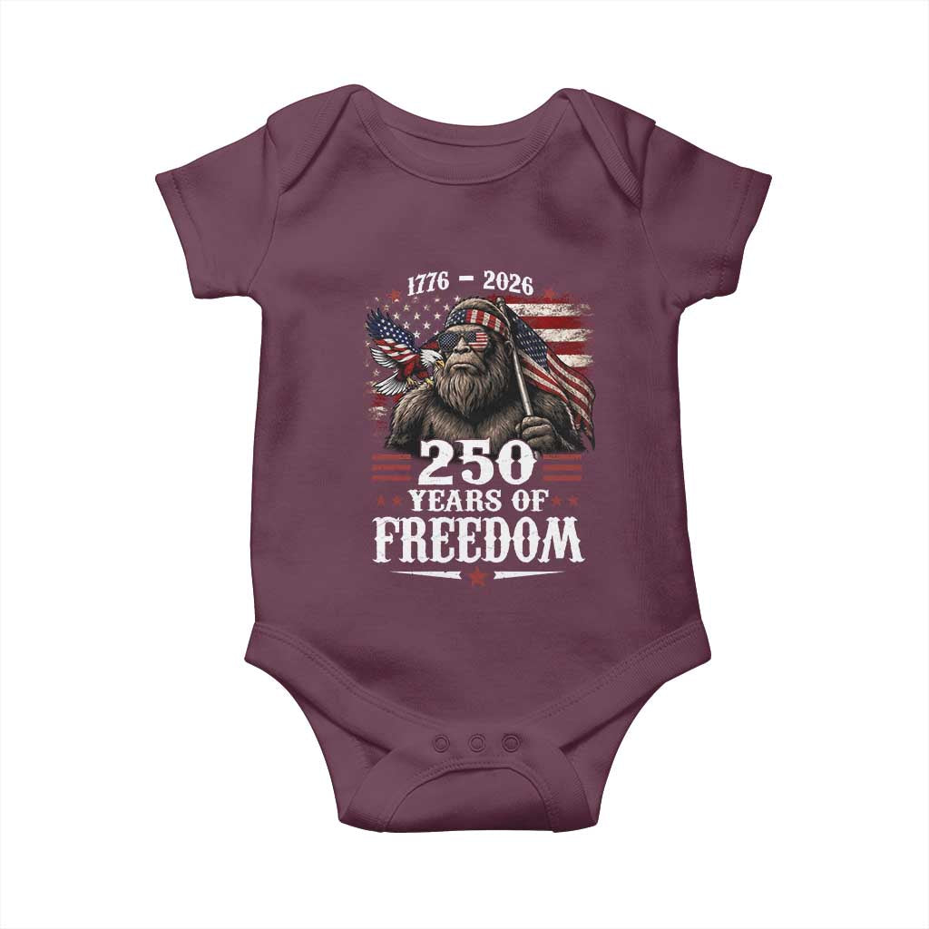 Bigfoot 250 Years Of Freedom Baby Onesie Patriotic Sasquatch Lover
