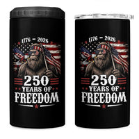 Bigfoot 250 Years Of Freedom 4 in 1 Can Cooler Tumbler Patriotic Sasquatch Lover